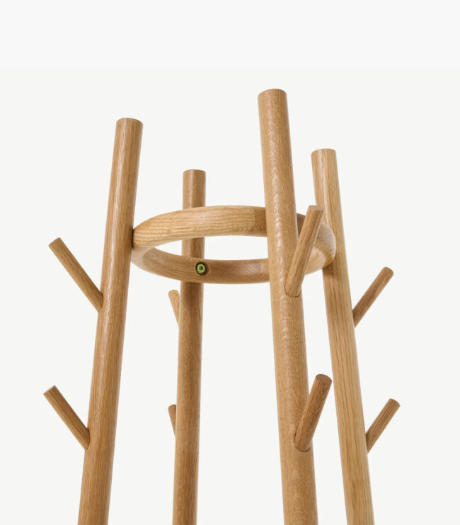Manu Coat Stand with Natural Seagrass Basket - Image 3